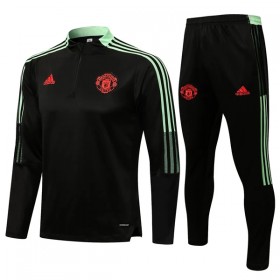 Manchester United Sweatshirt Dragt 2021-22 Sort Kvart-Zip